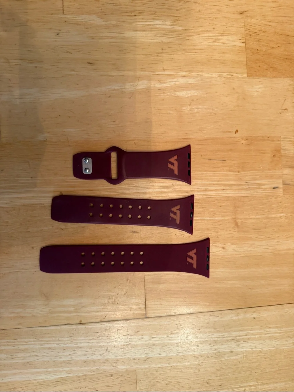 Virginia Tech Maroon Silicone Watch Band — 3-Piece Set
